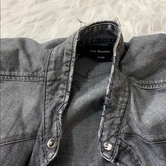 Kooples washed effect denim button shirt distress - Picture 12 of 12